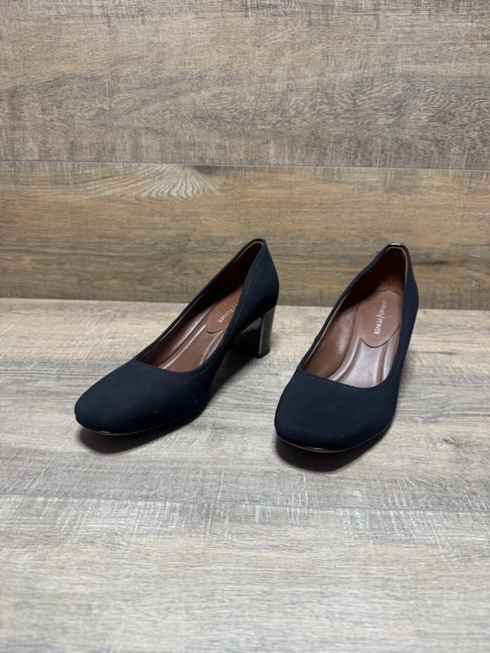 Donald Plilner corin Black Textile Pump Heels Women's Size 8.5
